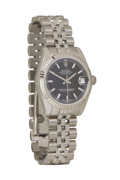 Pre-owned Rolex Stainless Steel & 18k White Gold Datejust 178274 31mm