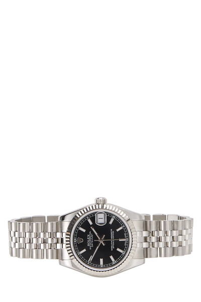 Pre-owned Rolex Stainless Steel & 18k White Gold Datejust 178274 31mm