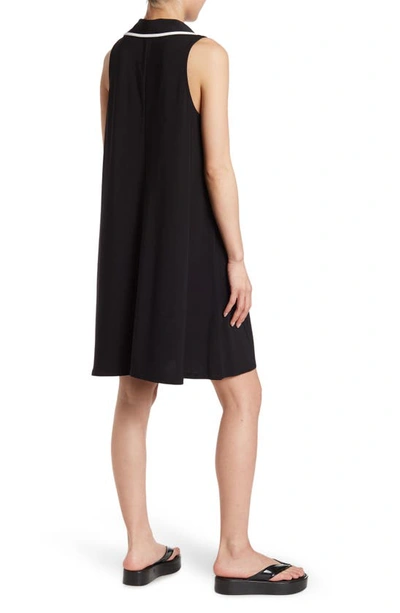 Shop Tash And Sophie Contrast Piped Dress In Black/ Wh
