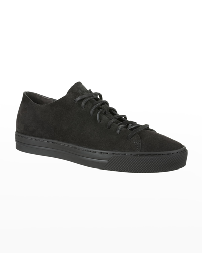 Shop Vince Men's Collins Suede Tone-on-tone Low-top Sneakers In Smoke