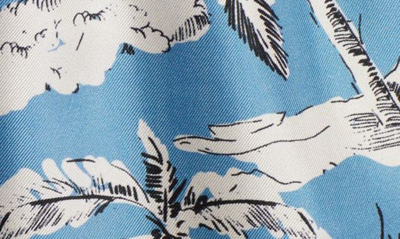 Moncler Botanical Motif Drawstring Waist Mini Shorts In 706 Blue White