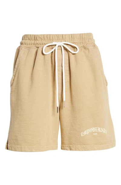 Shop Viva La Bonita Empoderada Club Cotton Shorts In Tan