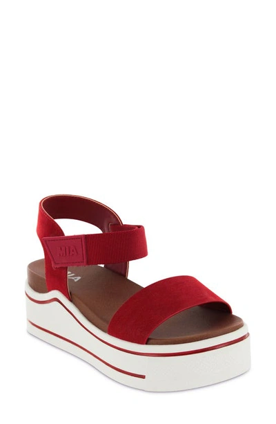 Shop Mia Odelia Platform Sandal In Red