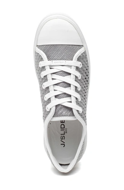 Shop J/slides Natasha Platform Sneaker In Lt Grey Crochet