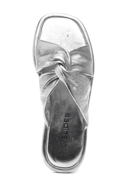 Shop J/slides Yaya Sandal In Silver Leather