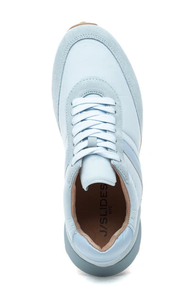Shop J/slides Eddie Sneaker In Lt Blue Nylon