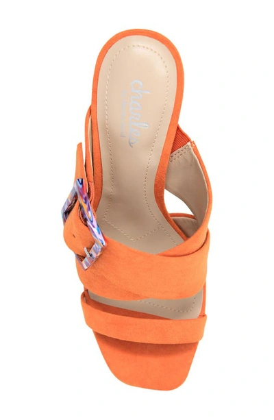Charles By Charles David Gleam Block Heel In Orange In Mango