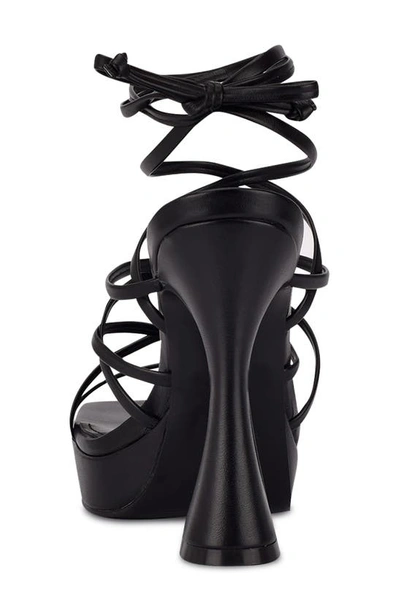 Nine West Women's Ailey Ankle Wrap Platform Sandals Women's Shoes In Black  | ModeSens