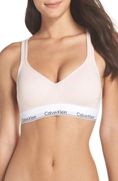 Shop Calvin Klein Modern Cotton Bra In Nymphs Thigh