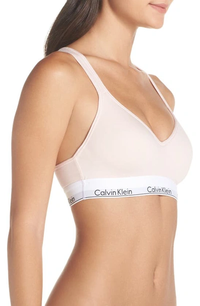 Shop Calvin Klein Modern Cotton Bra In Nymphs Thigh