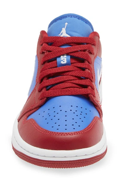 Shop Jordan Nike Air  1 Low Sneaker In Pomegranate/ White/ Blue
