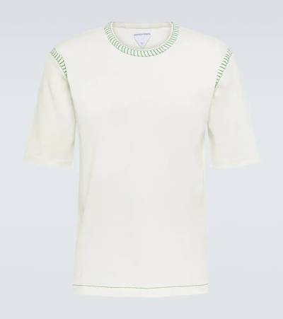 Contrast-stitch T-shirt In White