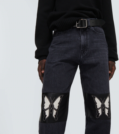 Shop Our Legacy Third Cut Butterfly Patch Jeans In Schmetterling Patch Denim