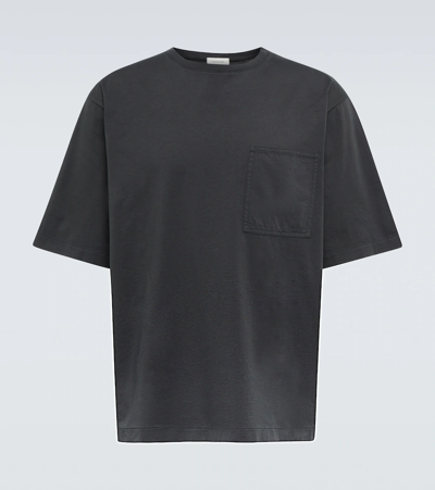 Shop Lemaire Cotton T-shirt In Charcoal