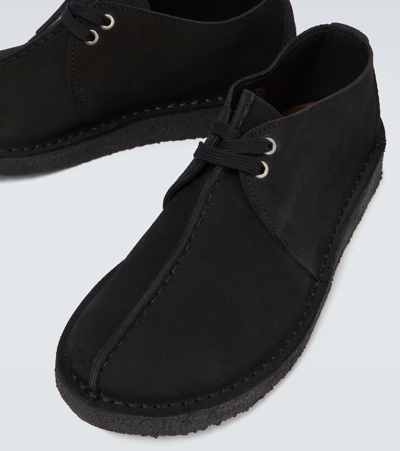 Shop Clarks Originals Desert Trek Shoe In Black Suede