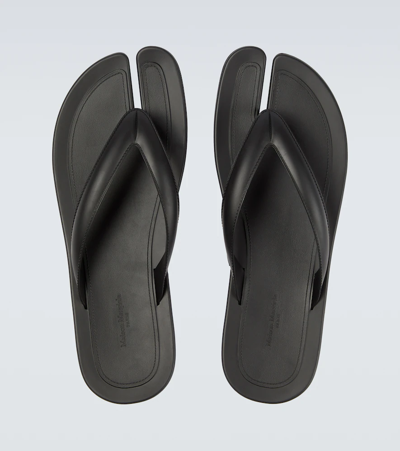 Shop Maison Margiela Tabi Thong Sandals In Black Raven