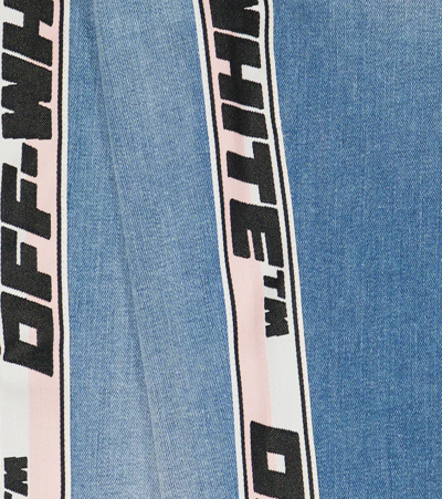 Shop Off-white Logo Straight Jeans In Light Blue Black