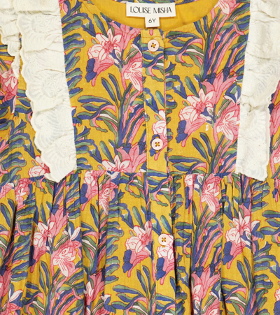 Shop Louise Misha Elisabeth Floral Cotton Dress In Honey Flowers