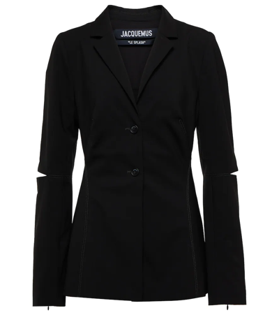 Shop Jacquemus La Veste Melo Wool-blend Blazer In Black