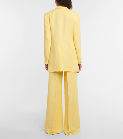 Shop Sportmax Rieti Linen-blend Blazer In Giallo