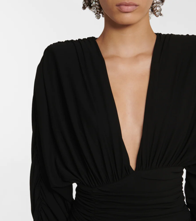 Shop Alexandre Vauthier Ruched Jersey Maxi Dress In Black