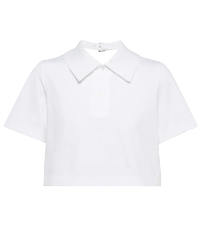 Shop Noir Kei Ninomiya Cropped Polo Shirt In White