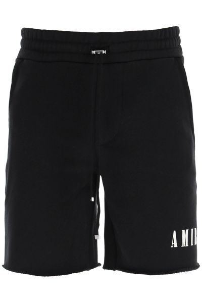 Shop Amiri Sporty Logo Shorts In Black