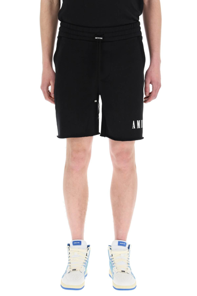Shop Amiri Sporty Logo Shorts In Black