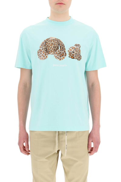 Shop Palm Angels Leopard Bear T-shirt In Green