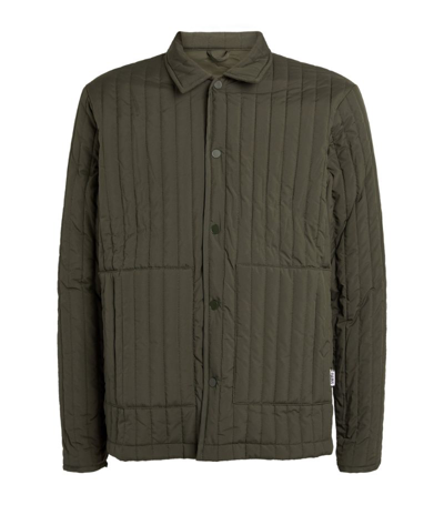 Shop Rains Quilted Shirt Liner Jacket In Green