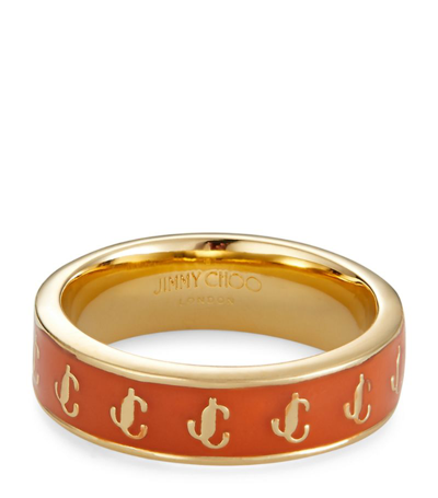 Shop Jimmy Choo Jc Logo Ring In Gold