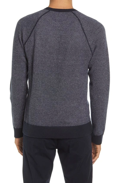 Shop Vince Bird's Eye Wool & Cashmere Pullover In Coastal/ Pearl