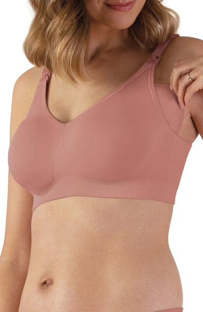 Shop Bravado Designs Body Silk Seamless Recycled Nylon Blend Wireless Maternity/nursing Bra In Rose Clay