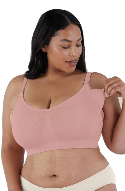 Shop Bravado Designs Body Silk Seamless Recycled Nylon Blend Wireless Maternity/nursing Bra In Dusted Peony