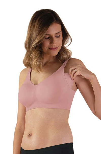 Shop Bravado Designs Body Silk Seamless Recycled Nylon Blend Wireless Maternity/nursing Bra In Dusted Peony