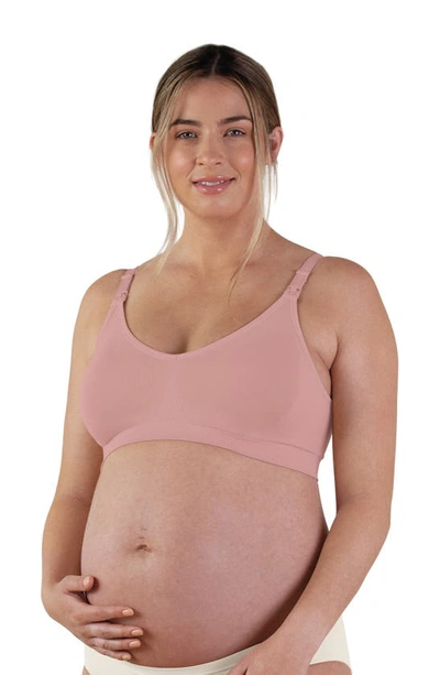 Shop Bravado Designs Body Silk Seamless Recycled Nylon Blend Wireless Maternity/nursing Bra In Dusted Peony