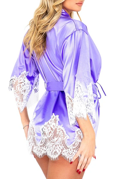 Roma Confidential Lashes For Lace Short Robe In Lavender