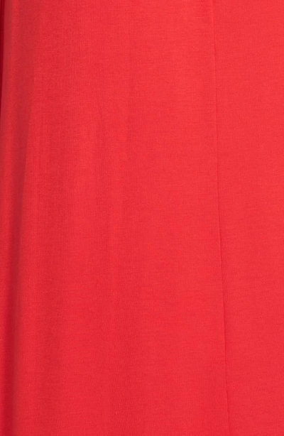 Loveappella V-neck Jersey Maxi Dress In Red Lipstick