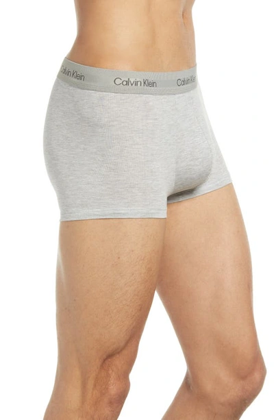 Shop Calvin Klein Ultra-soft Modern Stretch Modal Trunks In Grey Heather