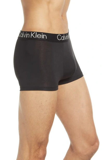 Shop Calvin Klein Ultra-soft Modern 3-pack Stretch Modal Trunks In 7v1 3 Black