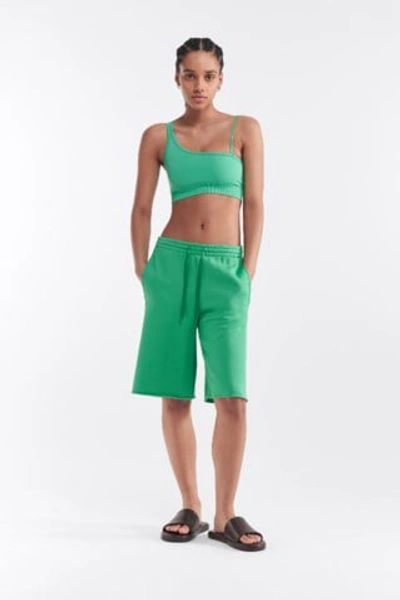 Shop Filippa K Reversed Stripe Shorts In Green