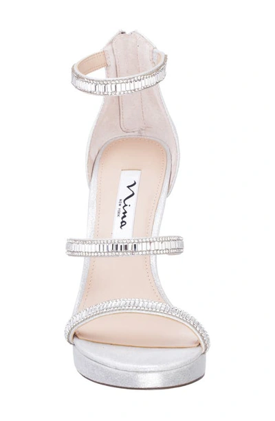 Shop Nina Embellished Sandal In True Silver