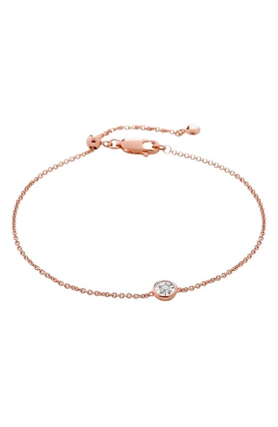 Shop Monica Vinader Essential Diamond Bracelet In Rp