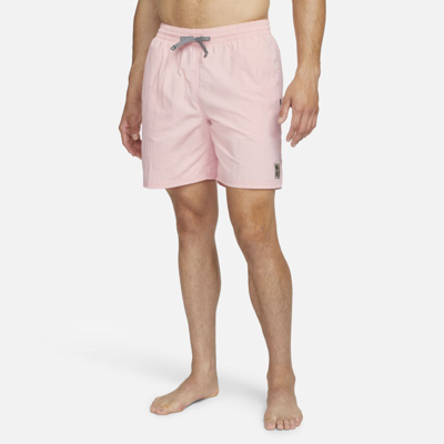Shop Nike Essential Men's 7" Swim Trunks In Bleached Coral