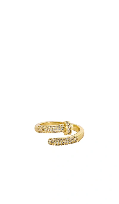 Shop Bracha Nail Ring In Metallic Gold