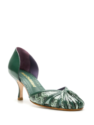 Shop Sarah Chofakian Leather Sarah Pumps In Green