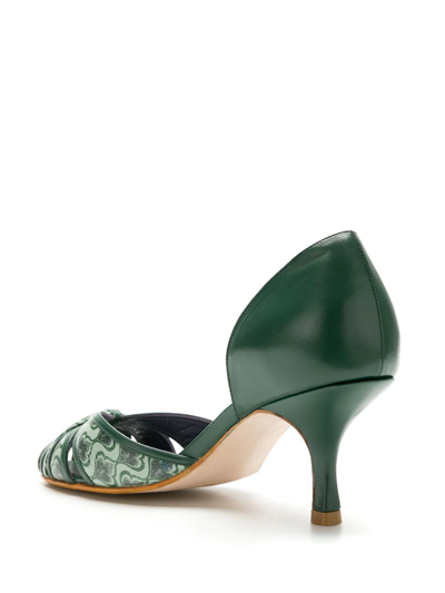 Sarah Chofakian Leather Sarah Pumps In Green
