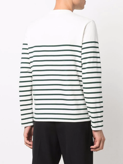 Shop Ami Alexandre Mattiussi Ami De Coeur Striped T-shirt In White