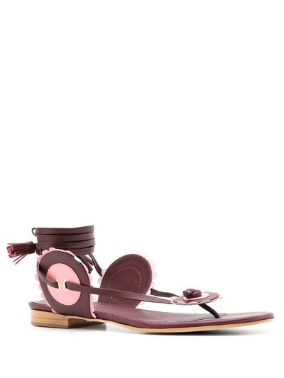 Sarah Chofakian Life Style Sandals In Red