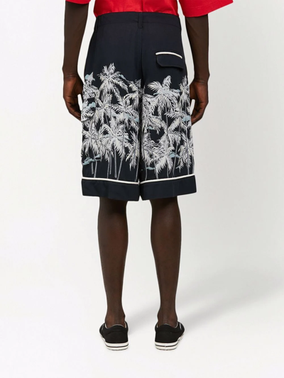 Shop Palm Angels Palms-print Bermuda Shorts In Black